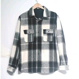 Coofandy Men's Black/white Buffalo Plaid Flannel  Button Up Shirt Size XXL